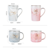Vente en gros pas cher prix personnalisé rose mariage marbre céramique mères tasse tasse ensemble cadeau de jour 2025
