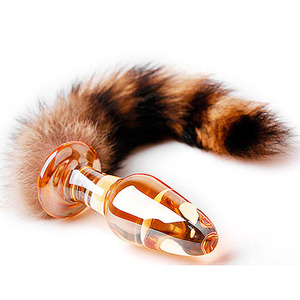 Bouchon anal en verre avec design de queue de renard pour adultes - Product Image 2