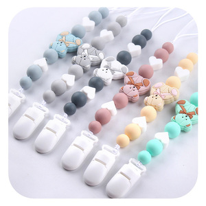 Kaiyue Offres Spéciales sans BPA perles en silicone de qualité alimentaire chaîne de sucette pour bébé porte-sucette factice pince à chaîne anti-chute - Product Image 2