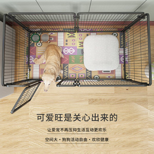 Jaula para Perros, Jaula de Hierro Rectangular Ajustable, Plegable, con Cerradura, Estable y Duradera, para Perros Pequeños, Medianos y Grandes, para Uso en Interiores - Product Image 2