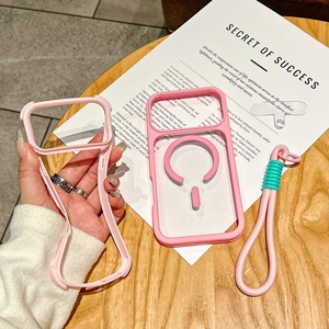 Funda Transparente Magnética 2 en 1 Antideslizante con Cordón Corto para Teléfono Móvil iPhone 17 16 15 14 13 12 Pro Max - Product Image 2
