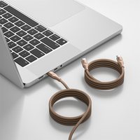 Câble de charge rapide USB C magnétique, câble de données mobile de type C, câble tressé magnétique auto-enroulant 60W 100W 240W 1m 2m