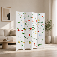Cloison de style oriental moderne avec motif floral et vigne blanc MF-P3203W pour la maison