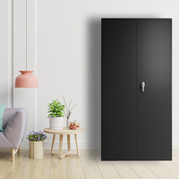 Gabinete de Almacenamiento Metálico Moderno con Puerta Batiente y Estantes Ajustables para Oficina en Casa y Taller, en Oferta