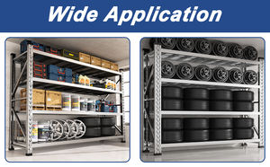 Scaffali in Acciaio Inox a 4 Ripiani Senza Bulloni per Garage, Produzione di Scaffalature e Mensole per Stoccaggio - Product Image 6