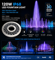 Pompe à jet d'eau submersible en acier inoxydable 316L étanche IP68 pour extérieur, 24v DMX RGB, lumière de fontaine à changement de couleur