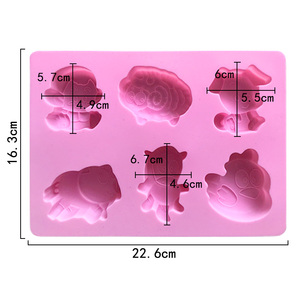 211 nhà máy mẫu miễn phí Dog cừu khỉ hen Pig Shape <span class=keywords><strong>Silicone</strong></span> khuôn bánh, xà phòng làm Khuôn <span class=keywords><strong>Silicone</strong></span> nến xà phòng khuôn nhựa - Product Image 2