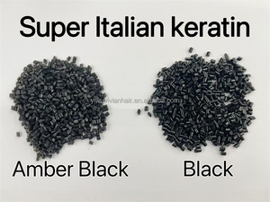 Kératines italiennes de qualité supérieure, 100 g par flacon, couleurs ambre transparentes, granulés, perles pour extensions de cheveux K/I/U/V, outils - Product Image 5
