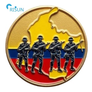 Moneda Conmemorativa Personalizada de Fábrica con Mapa de la Bandera de Colombia en Esmalte 3D, Monedas de Desafío Personalizadas de Colombia - Product Image 5