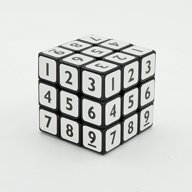3-й заказ цифровые магические кубики черный фон белая наклейка 3X3X3 заказ судоку кубик Математические Игрушки