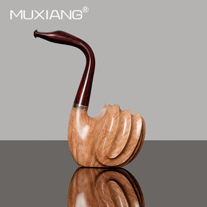 Muxiang Briarwood Pipe Bent Type Handcrafted Solid Wood Tobacco Pipe For Men Smoking - Product Image 2