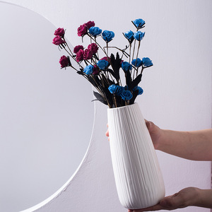 Nouveau vase en céramique blanche de style chinois minimaliste avec un design moderne pour la décoration de salon, présentation de fleurs séchées, décoration intérieure - Product Image 3