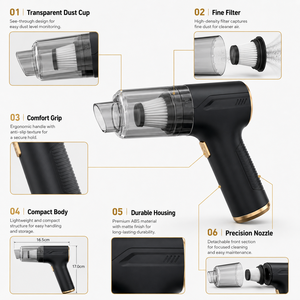 6000Pa Cordless Handheld <b>Vacuum</b> Cleaner 50W <b>Portable</b> Car <b>Vacuum</b> Air Duster Blower Inflator Type C Rechargeable Compact OEM ODM - Product Image 4
