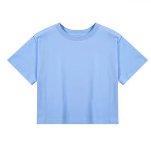 Ropa Deportiva de Verano al por Mayor, Cómoda, Transpirable, de Secado Rápido, 95% Algodón, Manga Corta, Absorbe la Humedad, Estampado, Color Sólido - Product Image 1