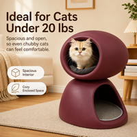 Mobilier pour chat d'intérieur : Maison pour chat double couche, semi-fermée, type grotte, lit stable anti-basculement, abri pour animaux de compagnie, pour usage humain et animal, multi-scènes
