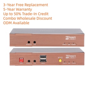 Tesmart 100M <span class=keywords><strong>HDMI</strong></span> KVM Extender 4K 30Hz รับและส่งสัญญาณสนับสนุนสายเคเบิล Cat6 RS232สำหรับการควบคุมความปลอดภัยศูนย์ - Product Image 1