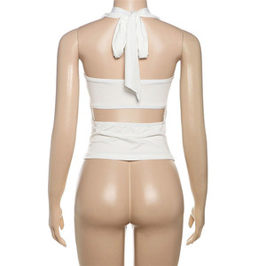 Top sin espalda Y2K para mujer, fruncido, sexy, con cuello swing, básico de verano, estilo Midnight Hottie, ajustado, de moda urbana - Product Image 4