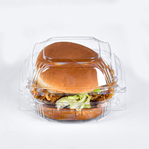 カスタム環境にやさしいテイクアウトフードバーガー包装箱ペットプラスチック使い捨てフライドチキンファーストフードハンバーガーボックス - Product Image 5