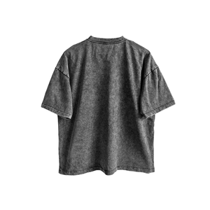 T-shirt pour homme en coton tricoté lavé, taille plus, manches courtes, t-shirt pour homme en coton tricoté lavé, OEM Fried Snowflake - Product Image 3