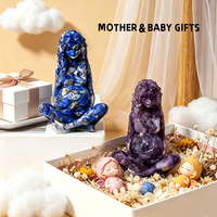 Statue de Mère Enceinte en Résine de Cristal Naturel, Ornement de Guérison, Cadeau de Maternité, Décoration Spirituelle de Bureau pour Nouvelle Maman