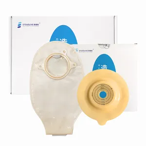 two piece colostomy stoma bag with hook and loop