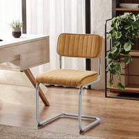 Chaise de salle à manger moderne en velours écologique, pieds en métal, design sans accoudoirs, pour la maison, le bar, le bureau, l'appartement, la cave à vin, la salle de bain