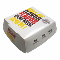 Emballage de hamburger jetable en carton de qualité alimentaire avec logo imprimé sur mesure, boîte à hamburger en papier kraft à clapet