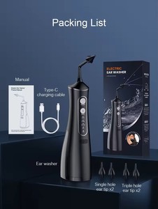 Nettoyeur d'oreille électrique domestique portable avec grand réservoir d'eau pour le <span class=keywords><strong>lavage</strong></span> <span class=keywords><strong>des</strong></span> <span class=keywords><strong>oreilles</strong></span> Enlèvement du cérumen Accessoire de soin <span class=keywords><strong>des</strong></span> <span class=keywords><strong>oreilles</strong></span> essentiel Earpick - Product Image 4