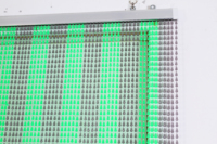 Rideau de perles moderne gris urbain vert néon, motif gourde, contrastant et audacieux, pour cloisonnement de bureau et studio tendance, vente en gros OEM