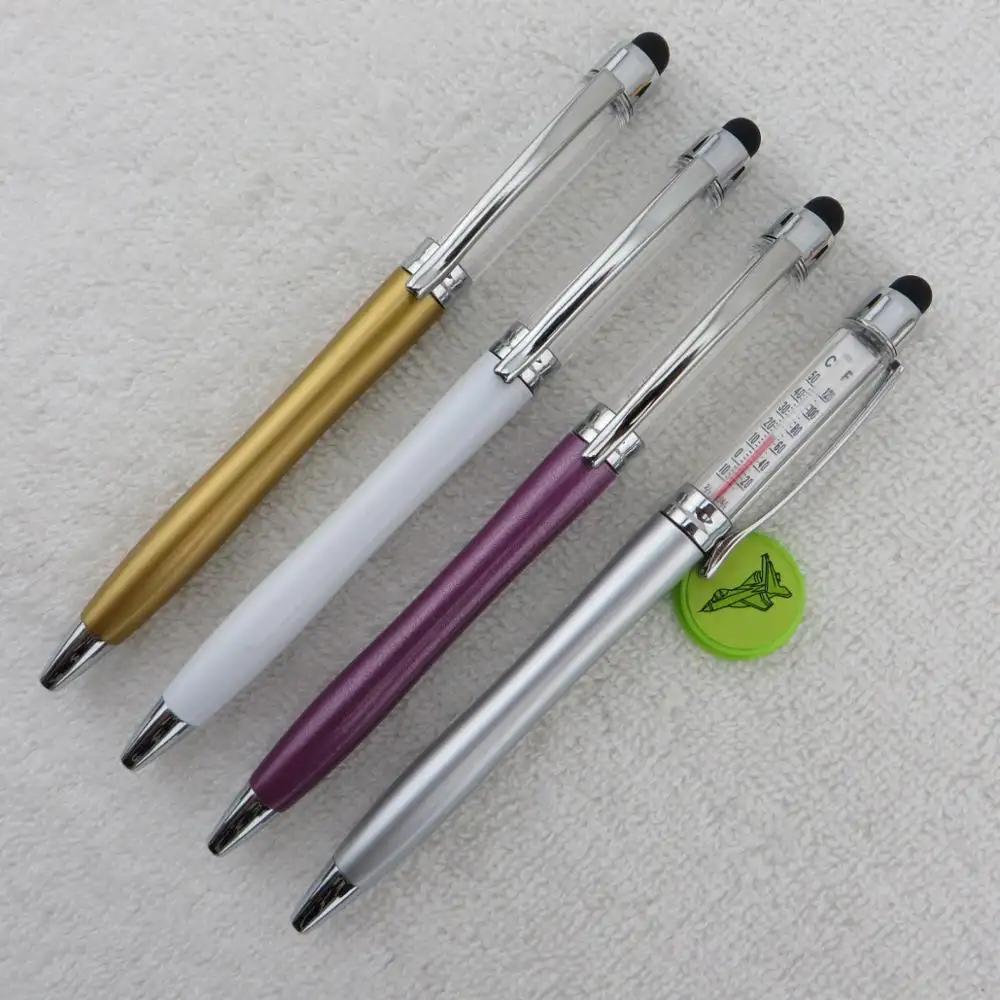 Multi-function clinic thermometer ball pen Custom touch screen thermometer pen with stylus tip for hospital