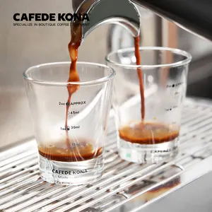 BCnmviku 2PCS 4 Ounce/120ML Measuring Cup Shot Glass Liquid Heavy High Espresso  Glass Cup