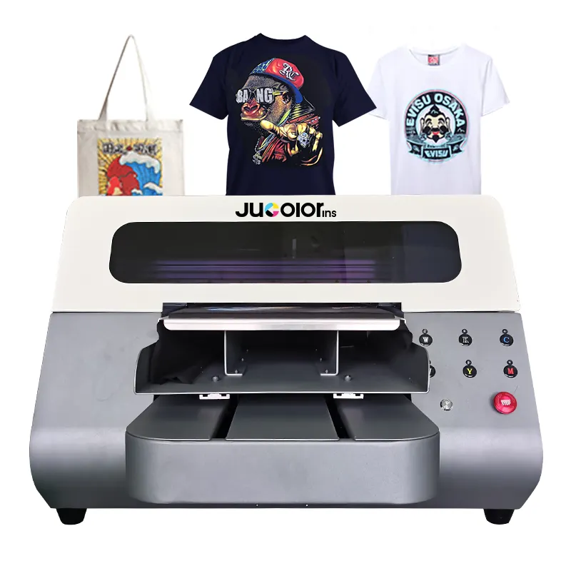 Jucolor 3050 3060 Dtg Flatbed Printer Boodschappentas Offset T-shirt Afdrukken Broek Schoenen Tshirt Technologie Oem Printer Hoofd
