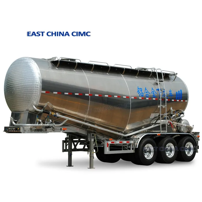 軽量アルミニウム合金セメントトレーラー3軸PTOシステム付き40トン粉末タンカートレーラー