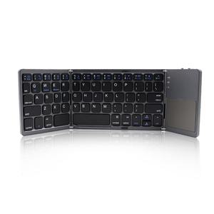 Custom Slim Russian Abs Arabic Pocket Wireless bluetooth Keyboard Foldable with Touchpad for lenovo for oppo - Product Image 1