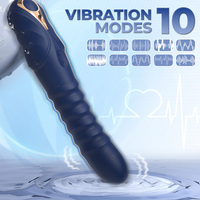Vibrador de Empuje con 10 Modos de Vibración y 3 Modos de Empuje, Dildo Anal de Silicona Líquida para Masaje Vaginal y Estimulación del Clítoris