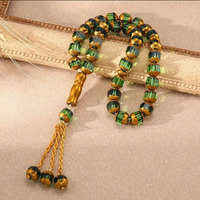 Tasbih Muslim Arab 33 Butir 10cm, Rosario Kaca, Tali Tangan Tesbi, Misbaha, Hazan, Gelang Manik, Trendi, Hadiah Ulang Tahun, Lainnya