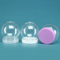 Pot en plastique rond sphérique vide à large ouverture de 140 ml, flacon transparent en forme de bulbe pour slime, boue cristalline, boîte scellée en PET pour l'emballage de bonbons