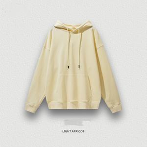 เสื้อฮู้ดดี้ผู้ชายทรงกลมสีพื้น ผ้าวูลหนา 380 กรัม สไตล์เรโทร แบรนด์แฟชั่นแนวสตรีท สำหรับฤดูใบไม้ร่วง - Product Image 1