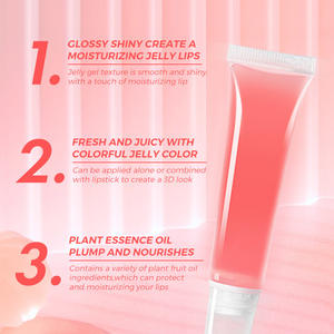 Idratante per la cura della gelatina lucidalabbra ispirato alla frutta pesca fragola sapore personalizzabile Private Label Base lucida - Product Image 2