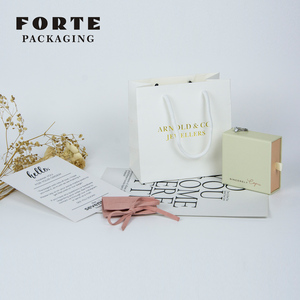 FORTE Wholesale Custom Luxury Jewelry Box <b>White</b> Cardboard Paper Box <b>Envelope</b> Jewelry Pouch Bag Jewelry Gift Bag - Product Image 1