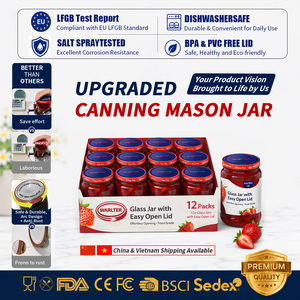 Pot <span class=keywords><strong>de</strong></span> conserve avec couvercle premium à ouverture facile, pot en verre avec design ergonomique pour un ouverture sans effort, OEM ODM disponible - Product Image 1