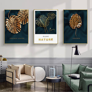 Affiche abstraite de toile à imprimé de feuille de plante d'or <span class=keywords><strong>citation</strong></span> nordique décor d'art mural moderne <span class=keywords><strong>peinture</strong></span> à l'huile <span class=keywords><strong>sur</strong></span> toile affiches et imprimés Art Pi - Product Image 2
