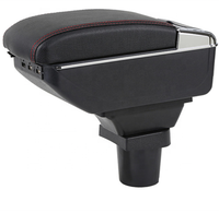 Cuir PU noir de voiture de haute qualité sans boîte de rangement d'accoudoir de Console centrale de conception USB pour Toyota RAV4 1999-2003
