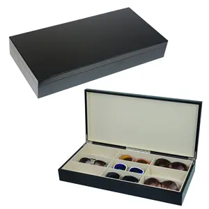 Sonny 프리미엄 사용자 정의 로고 하드 안경 케이스 블랙 휴대용 나무 선글라스 선물 포장 상자