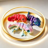 Jouet caméléon articulé imprimé en 3D, ornement caméléon à articulations mobiles, modèle créatif pour bureau, plusieurs couleurs disponibles