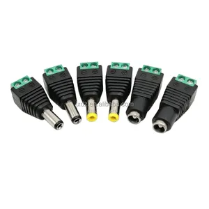 5525 cabeça DC sem soldagem, parafuso de plugue DC, terminal fixo verde, conector universal macho e fêmea, conector 5.5x2.5mm, novo