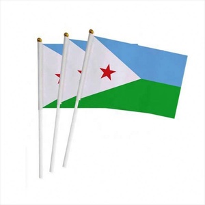 Aozhan logotipo personalizado Sudáfrica bandera fotos tela Djiboutian país banderas poliéster Djibouti bandera - Product Image 2