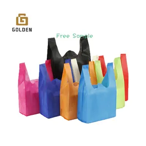 Promotional PP Non Woven U Cut Bags In 20 Gsm Vest Cup Carry Bag Nonwoven Recyclable Carrier Nonwoven Bag