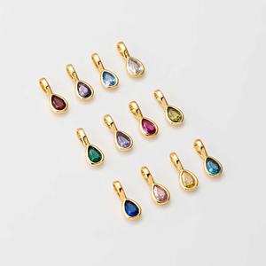 Birthstone Pendant Charms Jewelry Findings Accessories DIY Necklace Parts Gold Plated Stone Drop Components for Making Jewelry - Product Image 3