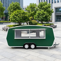 Remorque mobile de restauration rapide en acier galvanisé et fibre de verre, résistante à la rouille, pour service multifonctionnel de glaces, hot-dogs et bonbons en extérieur